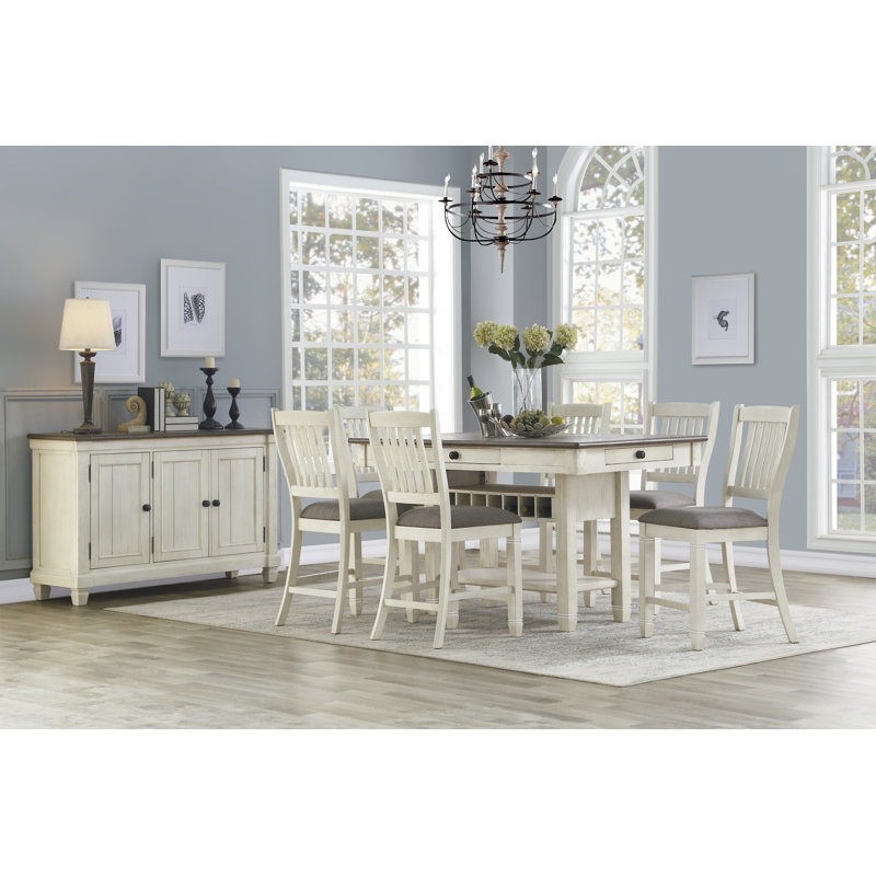 Verduzco Counter Height Dining Table , Rosy Brown/Antique White