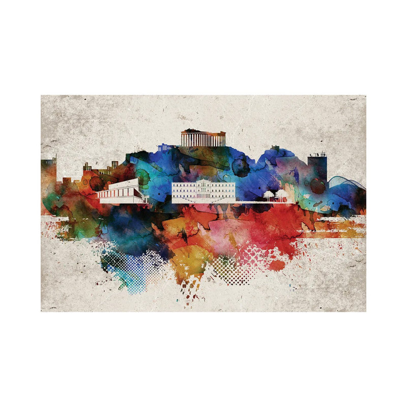 Athens Abstract by WallDecorAddict - Wrapped Canvas Print, 101.6 cm H x 66.04 cm W x 1.91 cm D