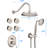 Brushed Nickel Bathroom Shower Faucet With Powerful Spray Patterns And Included Body Jets Fixture Construction, Jet Arm-127676654