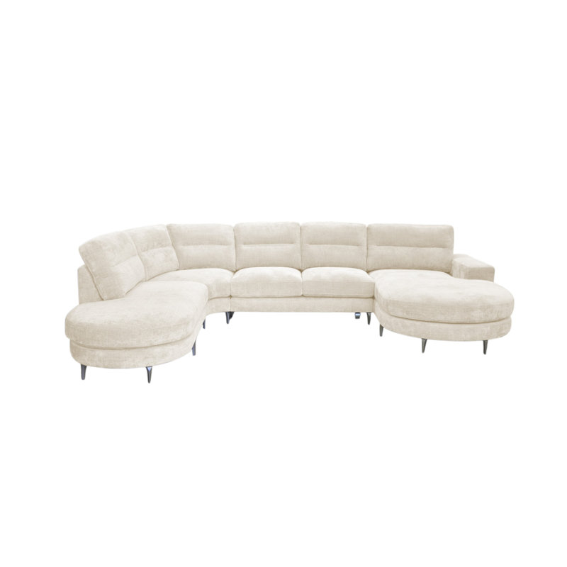 6 Seater Corner Sofa , Left Hand Facing, Cream