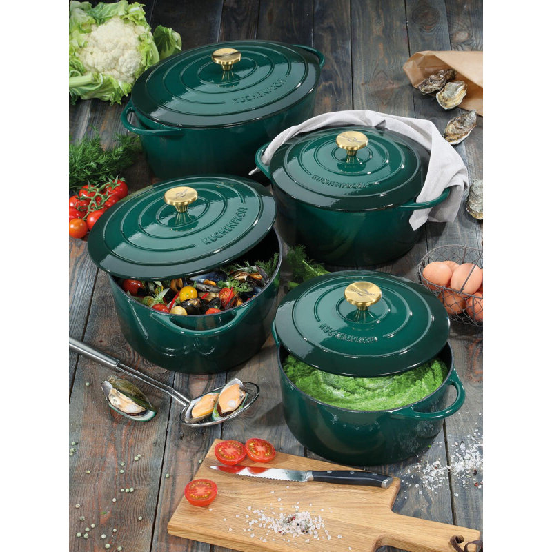 Cocotte ovale de Provence, vert course, 13 dia., 7,4 pte, Vert