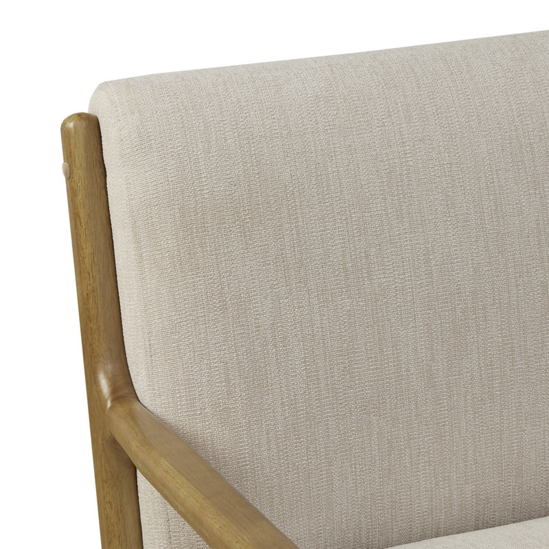 Fauteuil rembourré Novak, Mélange de polyester crème