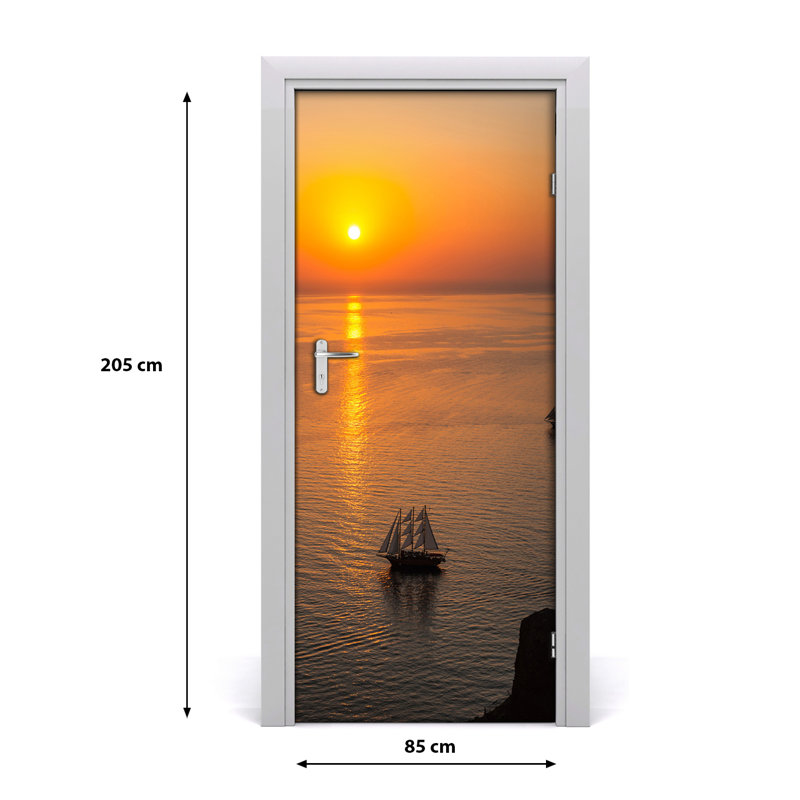 Sunset At Sea Door Decal