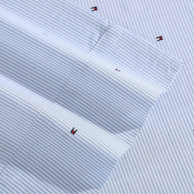 Tommy Hilfiger Printed Percale Cotton Sheet Set, Full Sheet Set with 2 Pillowcases, Blue/Black/Red