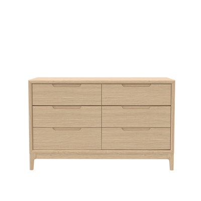 Rise 51" W 6-Drawer Solid and Manufactured Wood Double Dresser 
