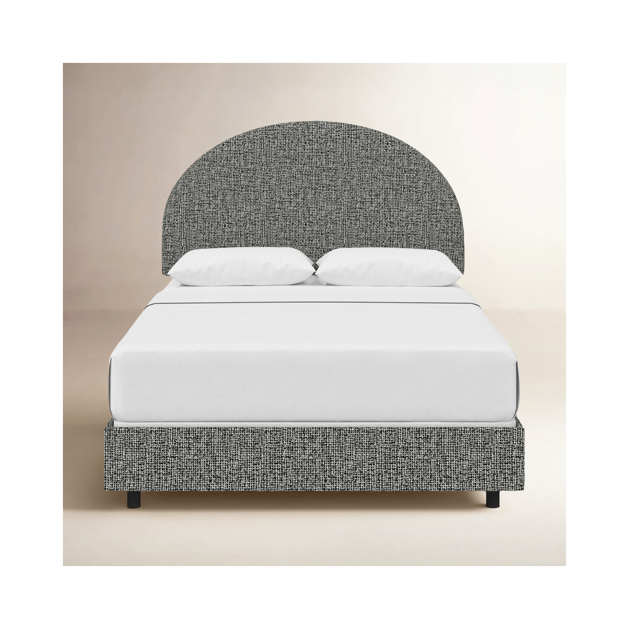Aidy Upholstered Bed, Modern Pepper Tweed, Queen