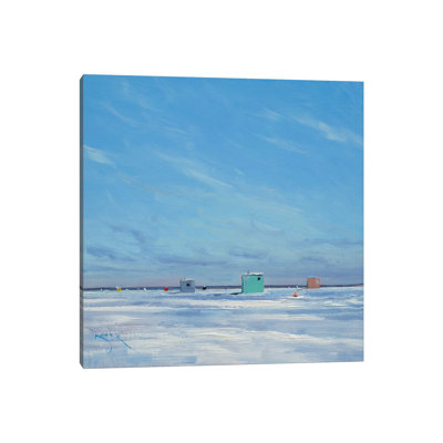 Ice Houses on the Banana Bar Lake Mille Laces 1 Piece Wrapped Canvas Painting