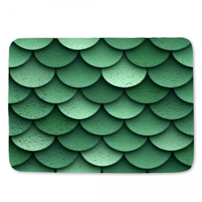 Tapis de bain écailles vertes