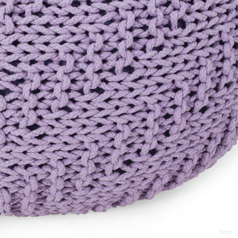 Pouf rond en coton Bordeaux, lavande, Lavande