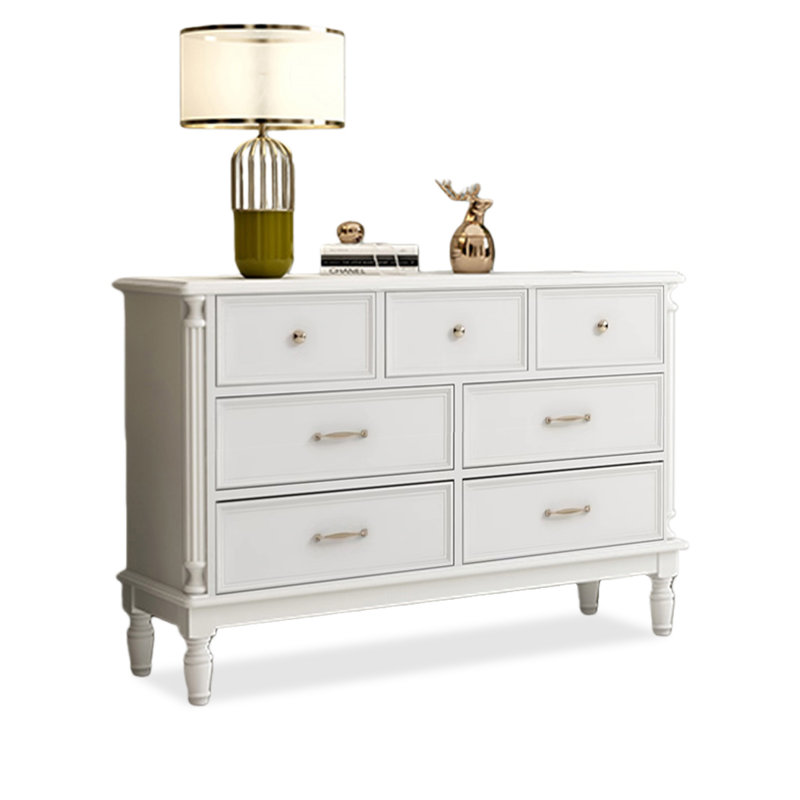 White Solid + Manufactured Wood Accent Cabinet