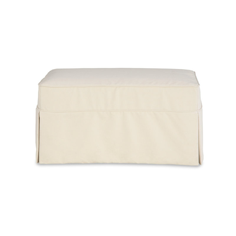 Repose-pieds rectangulaire Casey, Blanc Ida
