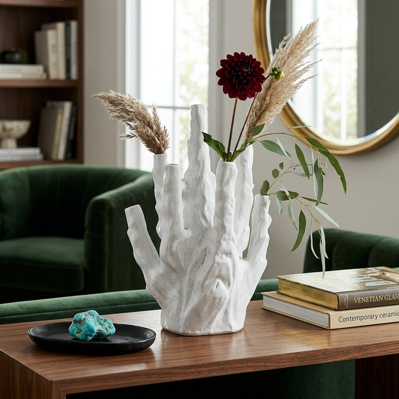 Vase Alfrida corail 10 - Tulipes blanches