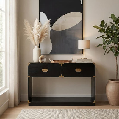 115 cm W Solid Wood Top Console Table