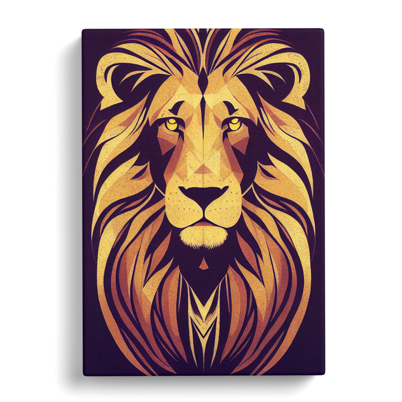 Lion Vintage - Wrapped Canvas Graphic Art, 50cm H x 35cm W x 3cm D