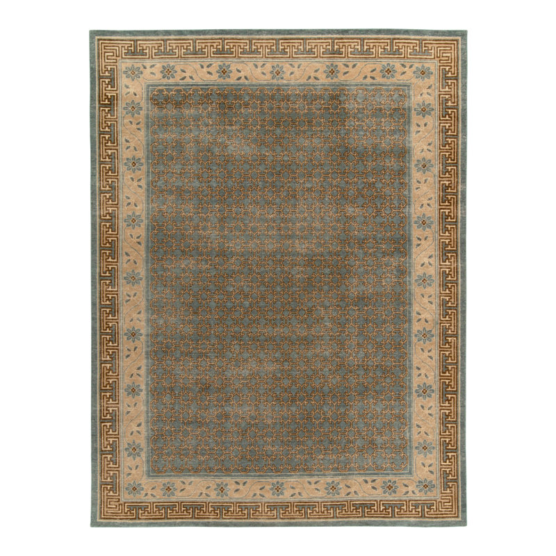 Distressed Homage Hand Knotted Wool Floral Area Rug, Runner 3' x 8'