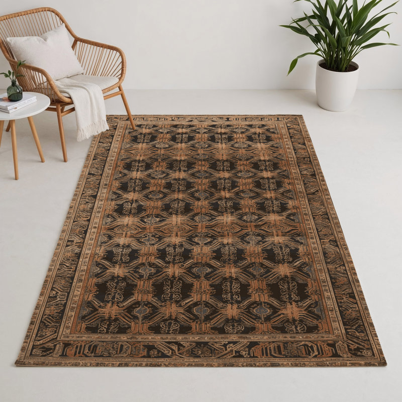ArtDeco Brown Indoor and Outdoor Area Rug, Rectangle 9' x 12'