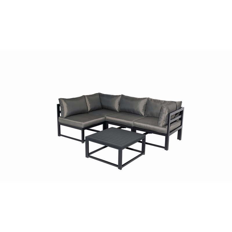 Berardino 4 - Person Patio Dining Set with Square Table , Cushions Included