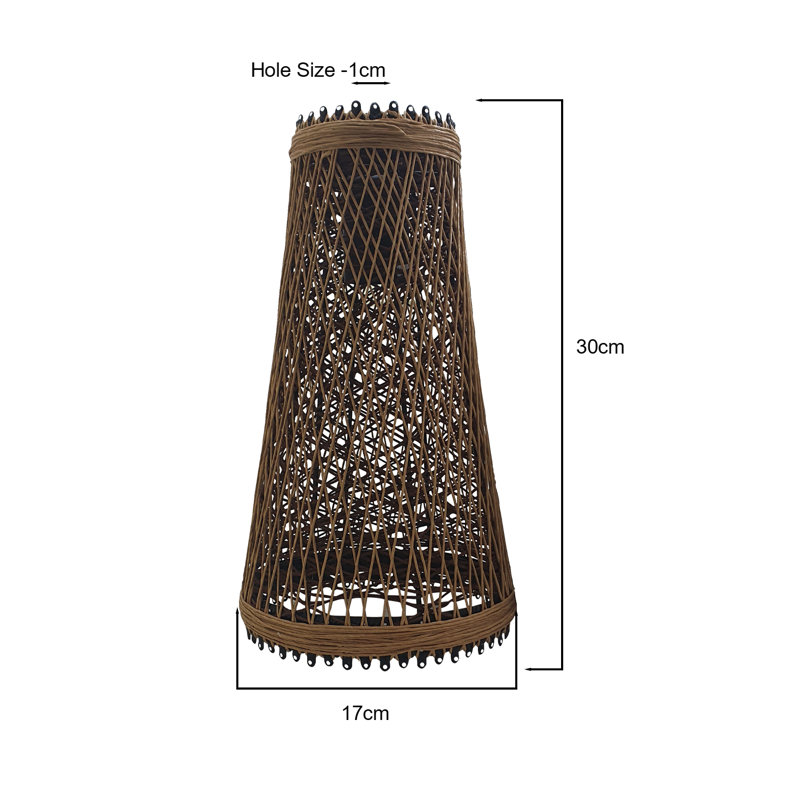 30cm H Chenille Rectangle Lamp Shade ( Screw On ) in Hemp