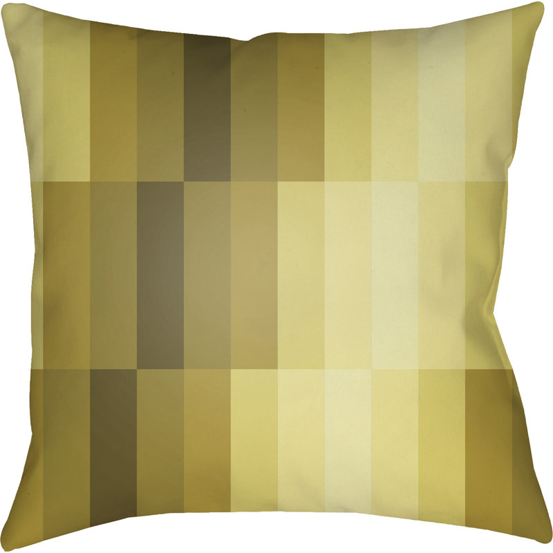 Moderne Geometric Outdoor Throw Pillow, 18" H x 18" W x 4" D, Yellow