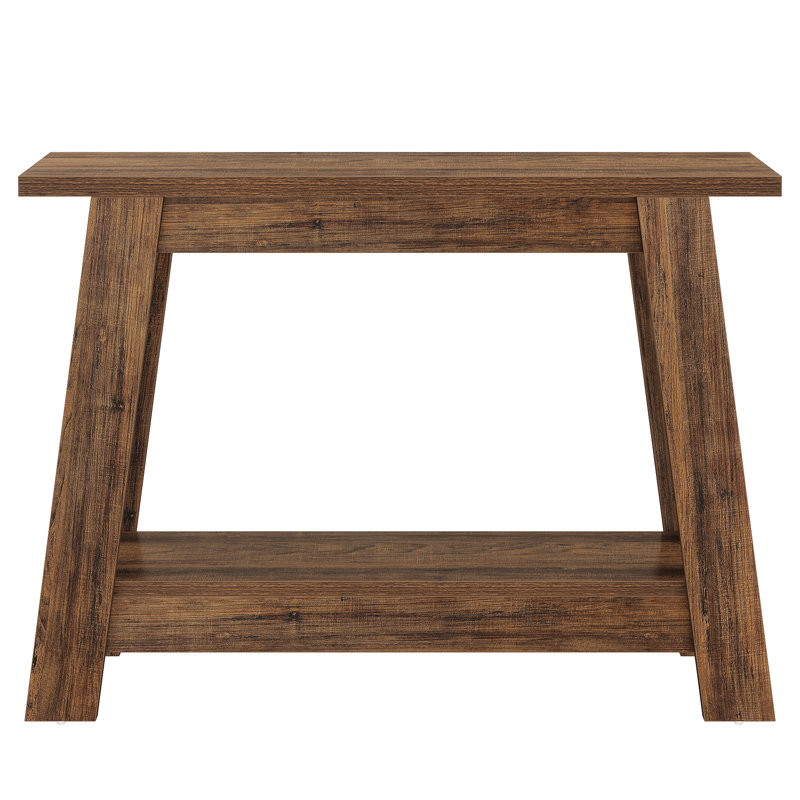 Triangular Wood Leg Console Table