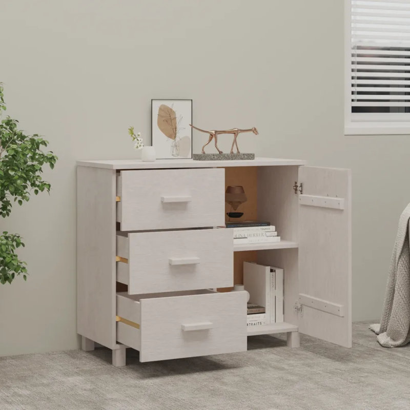 Haydyn 90cm Solid Wood Sideboard, White