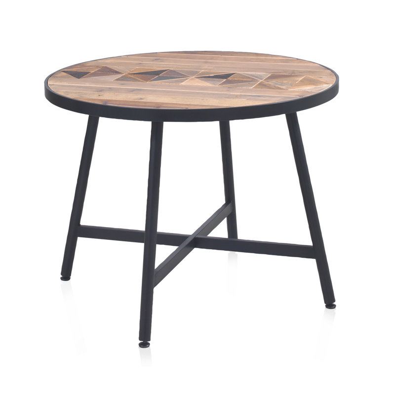 Zadie Ash Round Metal Base Dining Table