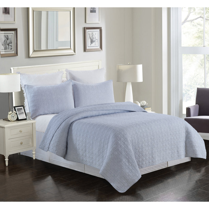 Ensemble de courtepointe en coton Stefanie, Courtepointe double / grand et 2 taies décoratives