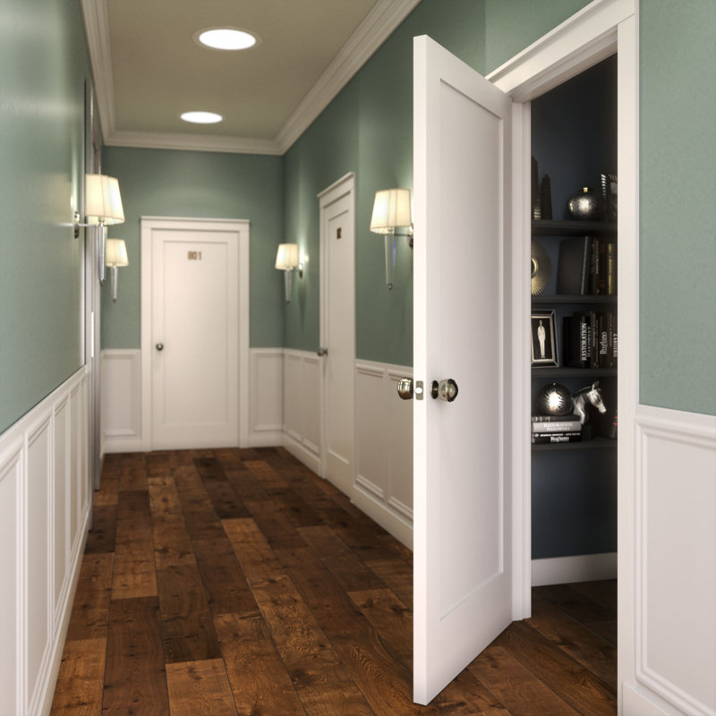 80" x 24" White Primed Solid Pine 1-Panel Door