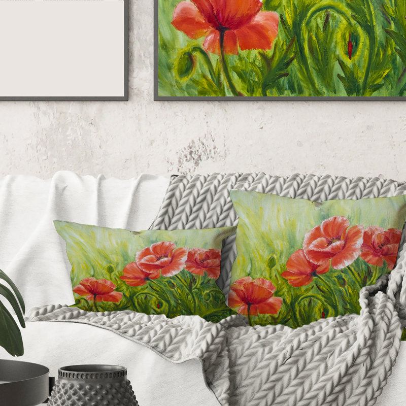 Housse et insert de coussin rectangulaire Blossoming Poppies III
