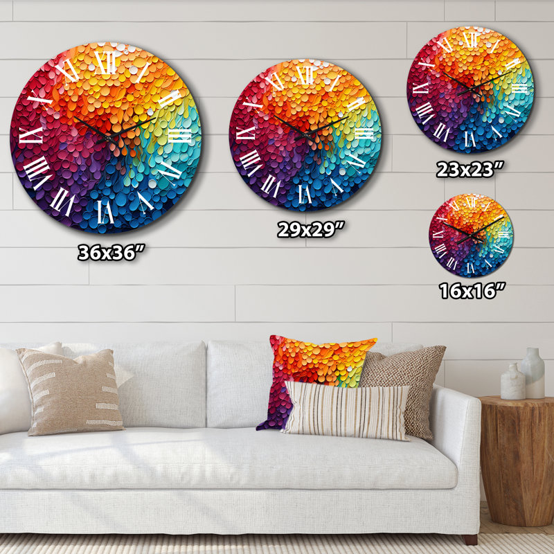 Hardedge Art Contrastant Cadence I - Horloge murale abstraite, Moyenne