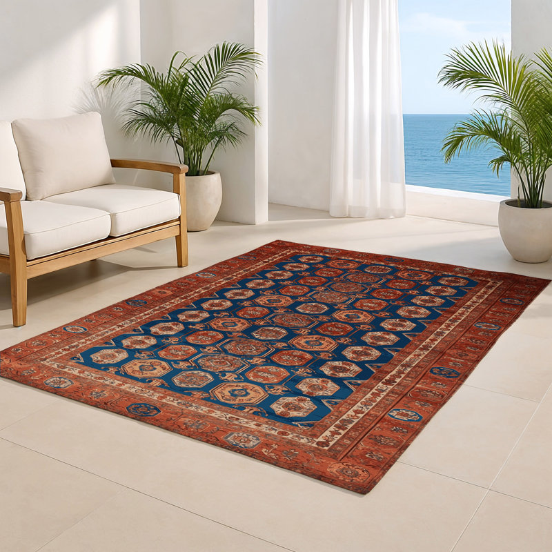 Persian Brown Indoor and Outdoor Area Rug, Rectangle 2' x 3'