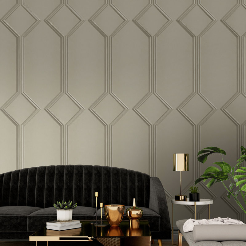 Arav 1m x 0.5m Textured Metallic Non-Pasted Roll, Beige