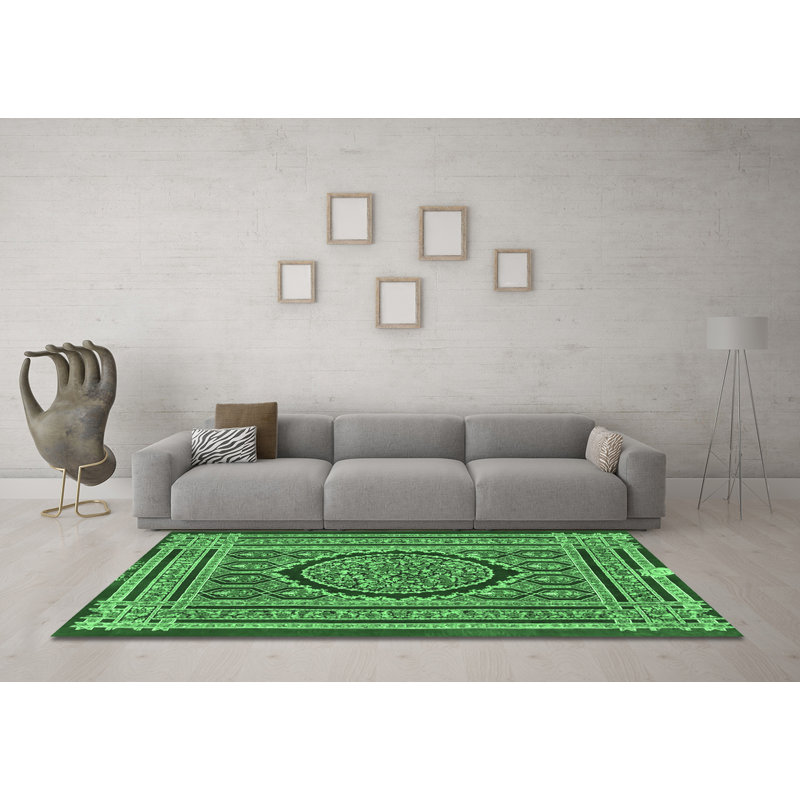 Washable Oriental Indoor Rug, Round 3'