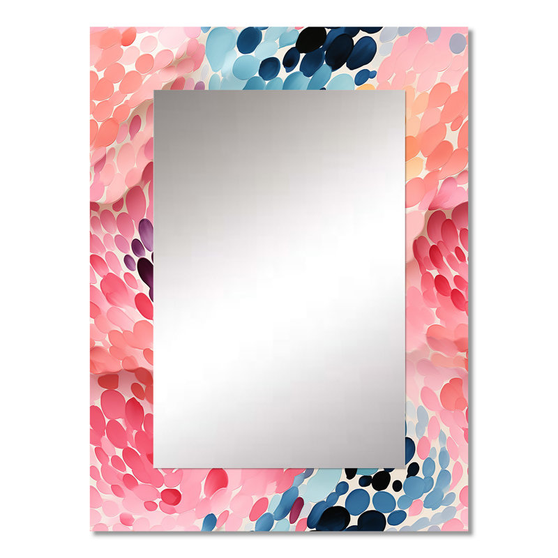 Hastin - Pink Wall Mirror Decor, 32 po x 24 po