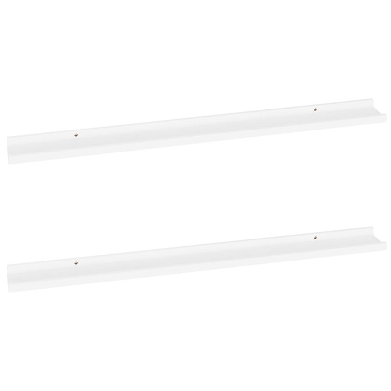 Wall Shelf Floating Shelf Wall Mounted Display Shelf for Photo Frame, White, 1.2" H x 39.4" W x 3.5" D