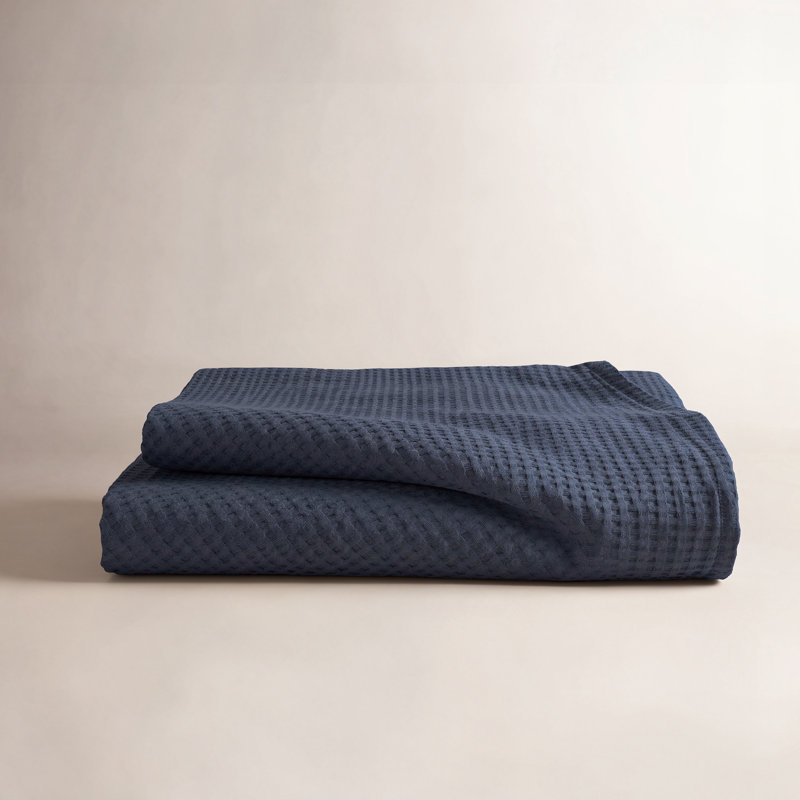 Couette en coton gaufré 3 pièces , Housse de couette très grand et 2 très grandes t, Marine