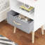 Table de bout avec rangement 2 pièces et tiroir pliable en tissu-1156855028