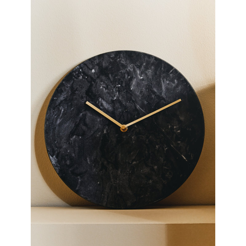 Alejandro Marble Wall Clock, Black