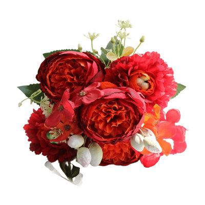 Fleurs artificielles kbndieu pour la décoration intérieure Cinq combinaisons de fleurs artificielles d'hortensias, de pivoines et de baies pour le mariage et la décoration intérieure