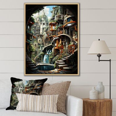 Animations, ville futuriste - salon d'art mural