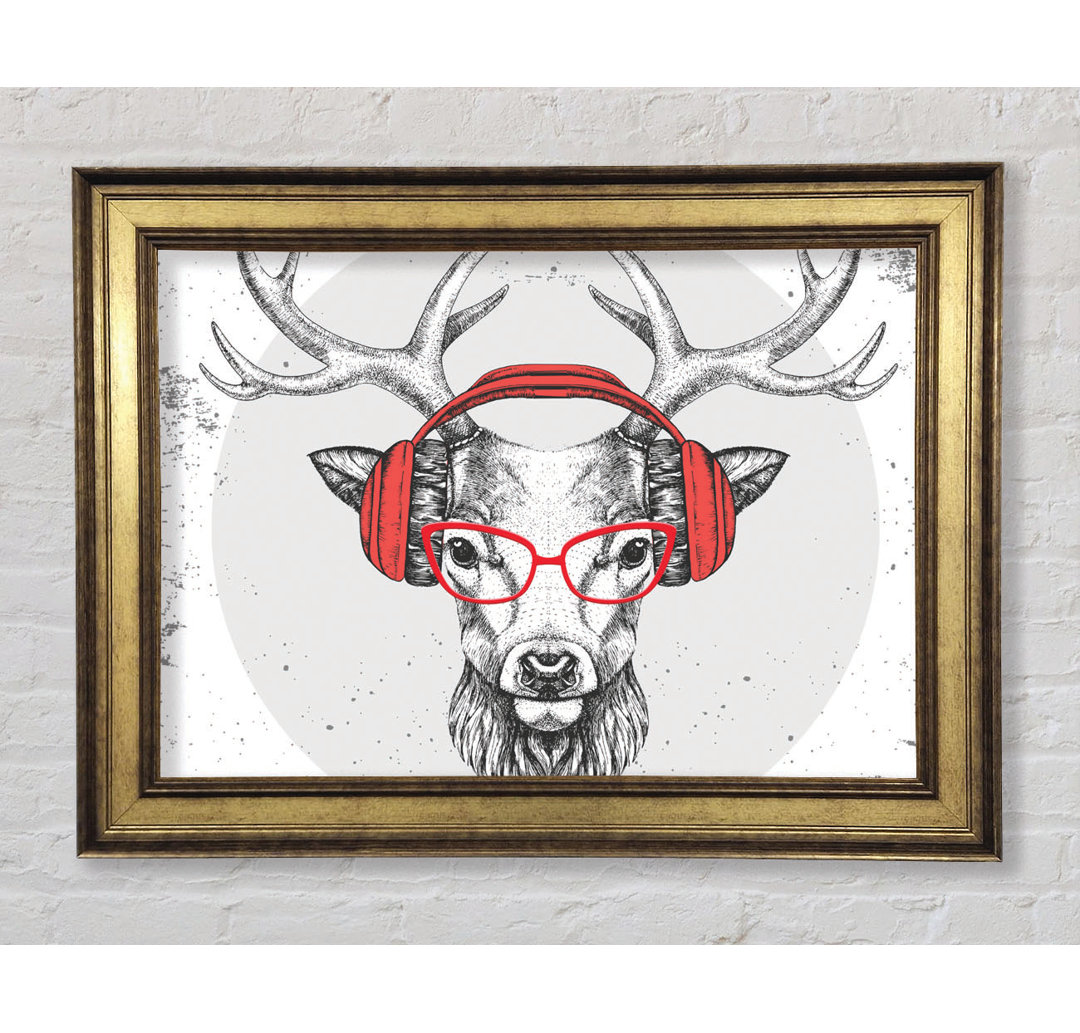 The Stag Headphones - Einzelne Bilderrahmen Kunstdrucke