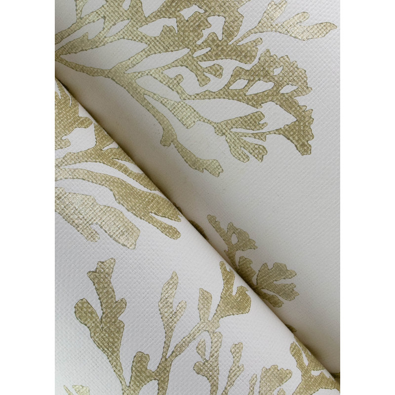 Tortuga Coral Weave Wallpaper, Gold