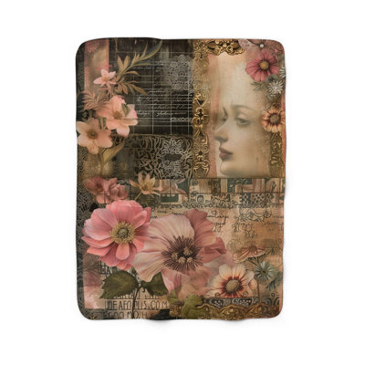 Couverture à motif floral matelassé