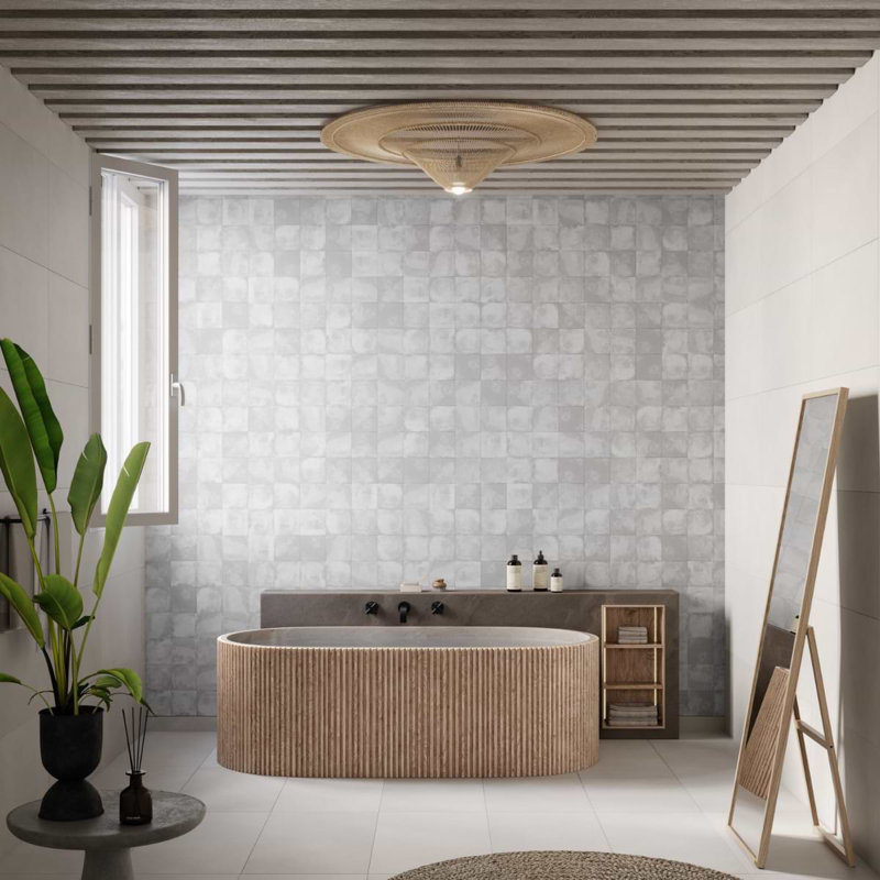 Paula Purroy Talia 5x5 Matte Ceramic Tile, Cotton White