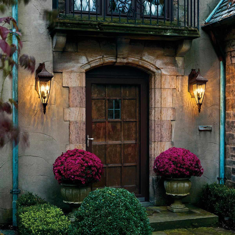 Etheridge 2 - Bulb 64.1cm H Outdoor Wall Lantern, 78.7'' H X 23.5'' W X 34.3'' D
