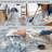 3x10ft Washable Hallway Runner Rug - Non Slip Modern Wide Carpet for Kitchen Entryway Bathroom with Rubber Backing,Low Pile Thin Long Floor Runner Indoor Blue Rust,3x10