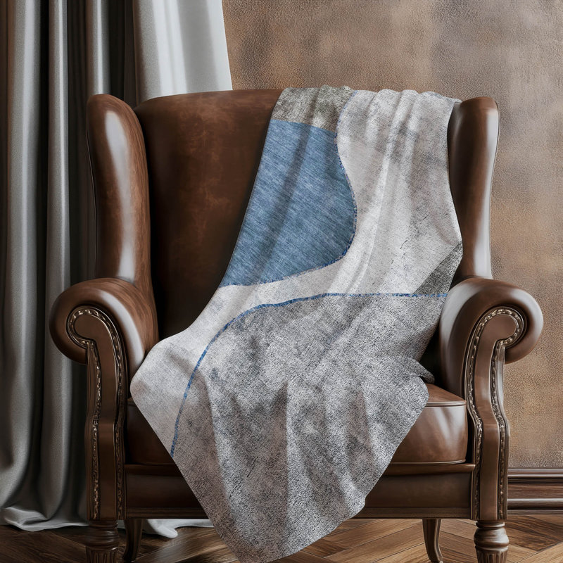 Jeté art déco Addison Sherpa ASB633, Bleu