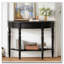 Half Moon Console Table with Drawer & Shelf-1760925157