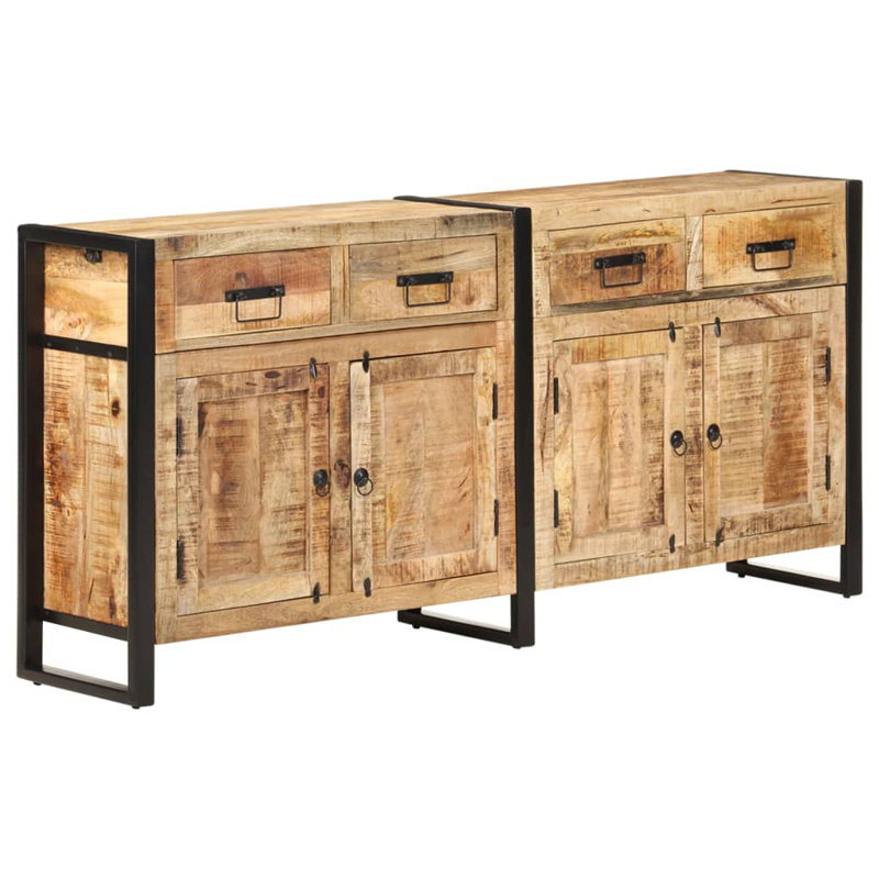 Romford 172cm Solid Wood Sideboard, Natural/Black