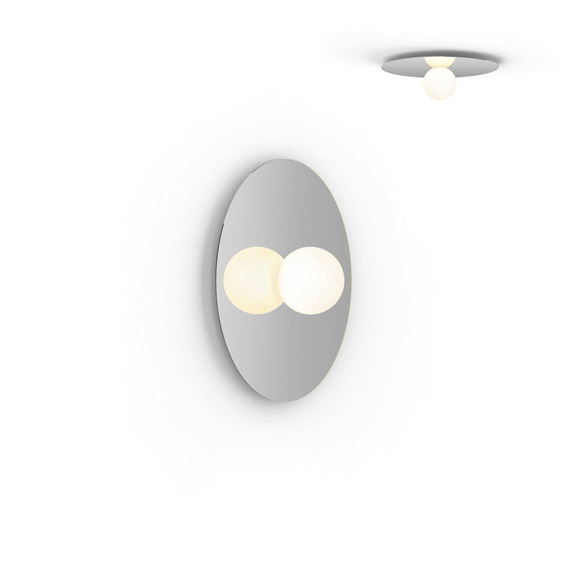 Bola Flush Disc, Chrome, 6.5" H x 18" W x 18" D